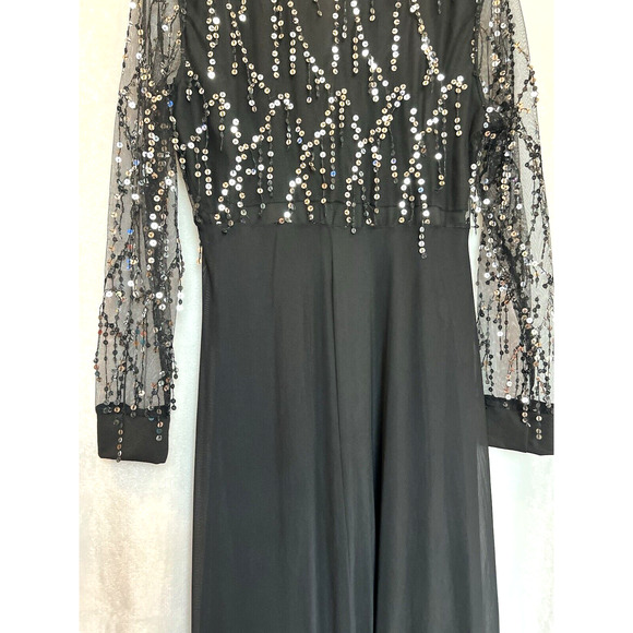 Made with Love Sheer Sequins Formal Maxi Dress Size XL Wedding Mother Bride NWT - Picture 15 of 16